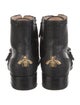 Gucci Bee Accent Leather Combat Boots