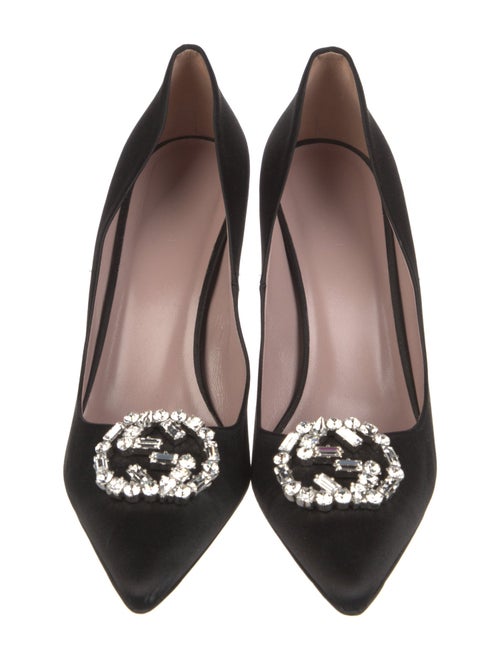 Gucci Interlocking G Logo Satin Pumps