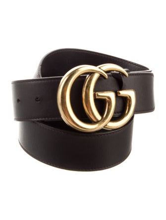 Gucci Double G Logo Leather Belt