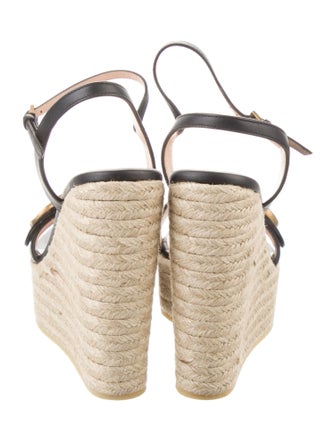 Gucci Double G Logo Leather Espadrilles