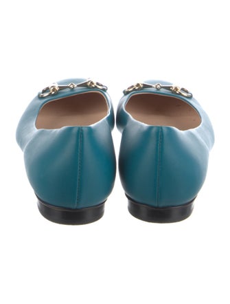Gucci Horsebit Accent Leather Ballet Flats