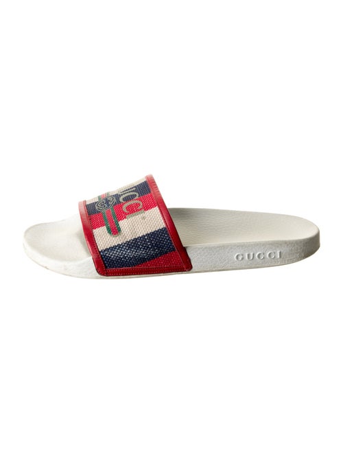 Gucci Web Accent Canvas Slides