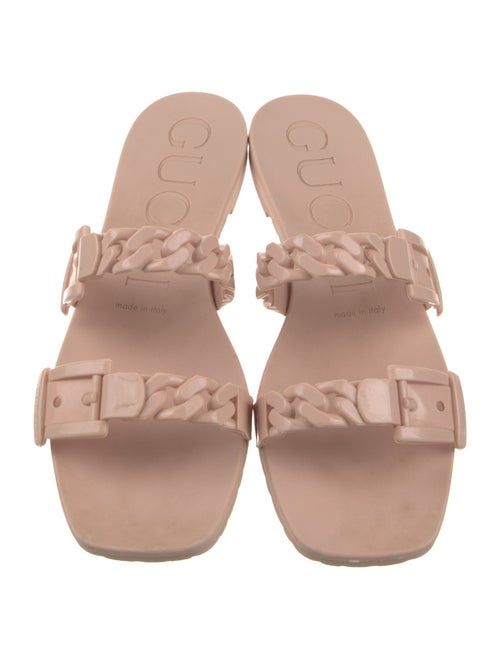 Gucci Rubber Chain-Link Accents Slides