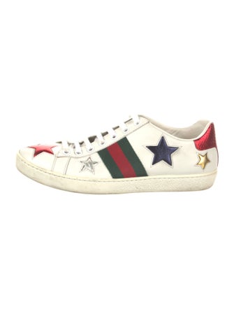 Gucci Web Accent Leather Sneakers