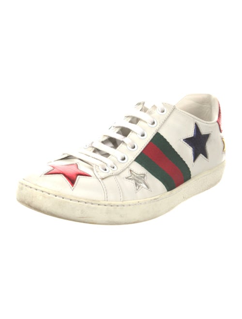 Gucci Web Accent Leather Sneakers