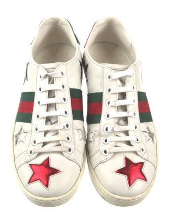 Gucci Web Accent Leather Sneakers