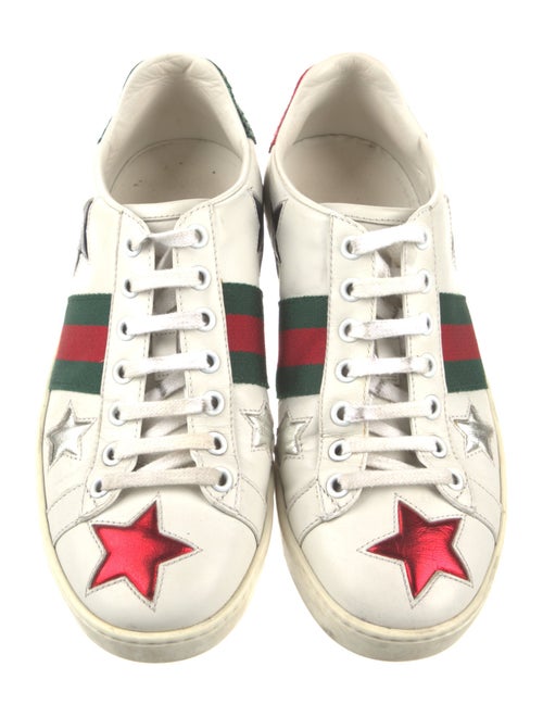 Gucci Web Accent Leather Sneakers
