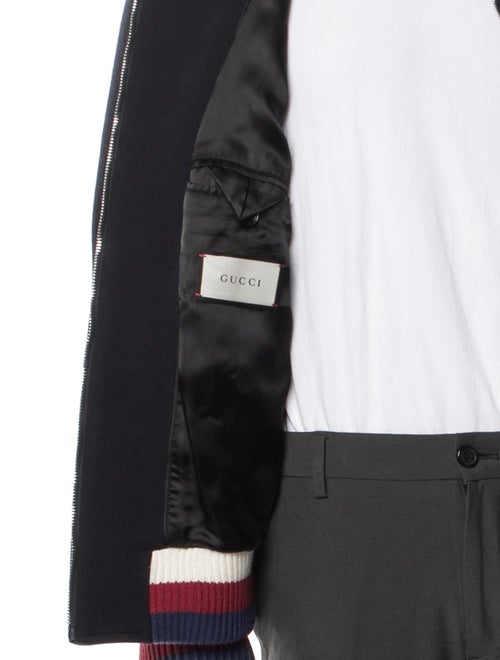 Gucci Sylvie Web Accent Wool Bomber Jacket