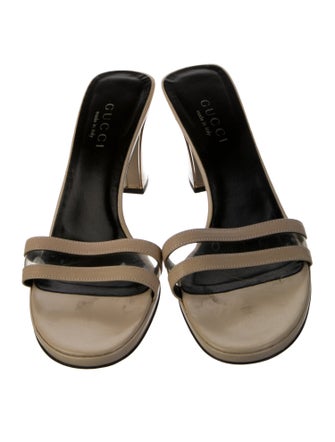 Gucci GG Canvas Leather Slides