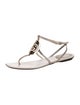 Gucci Interlocking G Logo Leather T-Strap Sandals