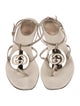 Gucci Interlocking G Logo Leather T-Strap Sandals