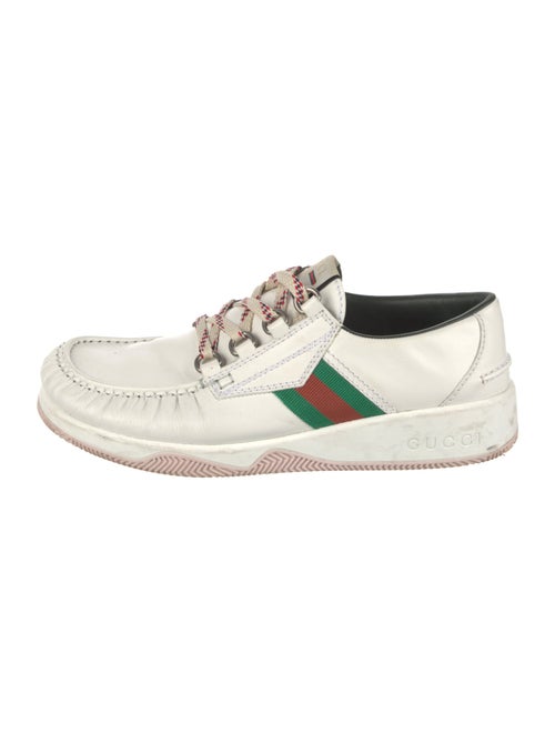Gucci Web Accent Leather Sneakers