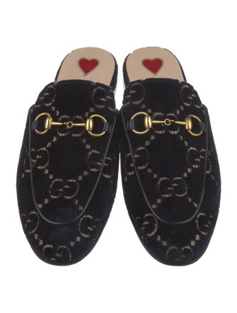 Gucci Horsebit Accent Velvet Mules