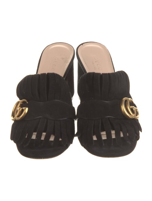 Gucci Double G Logo Suede Slides