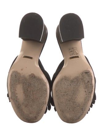 Gucci Double G Logo Suede Slides