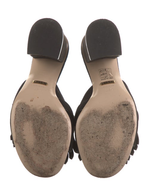 Gucci Double G Logo Suede Slides