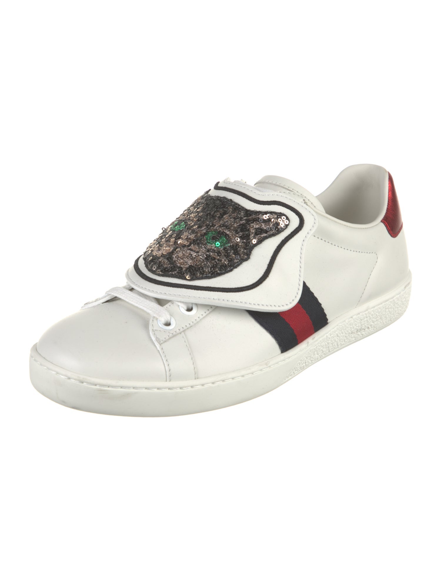 Gucci Sylvie Web Accent Leather Sneakers
