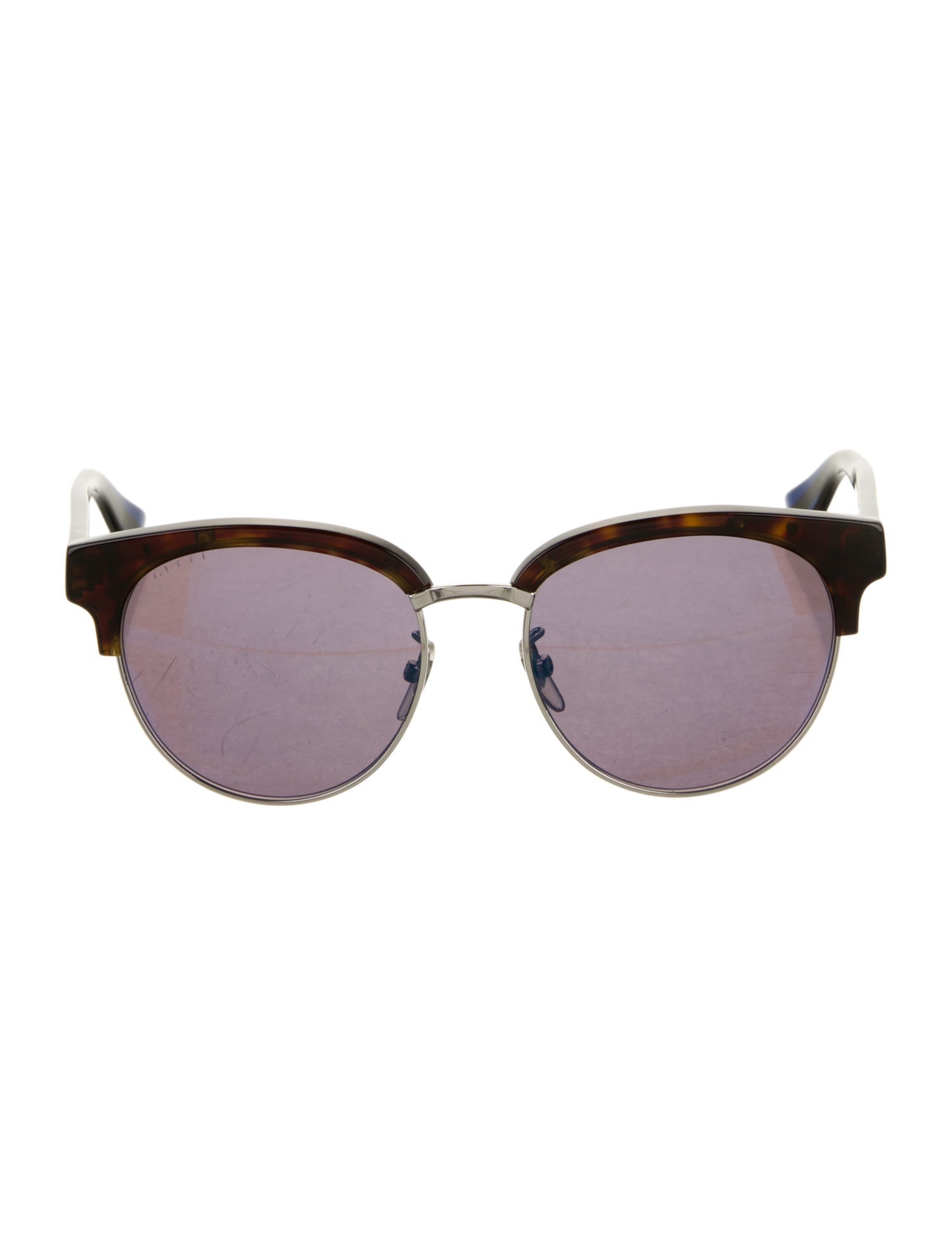 Gucci Sylvie Web Accent Round Sunglasses