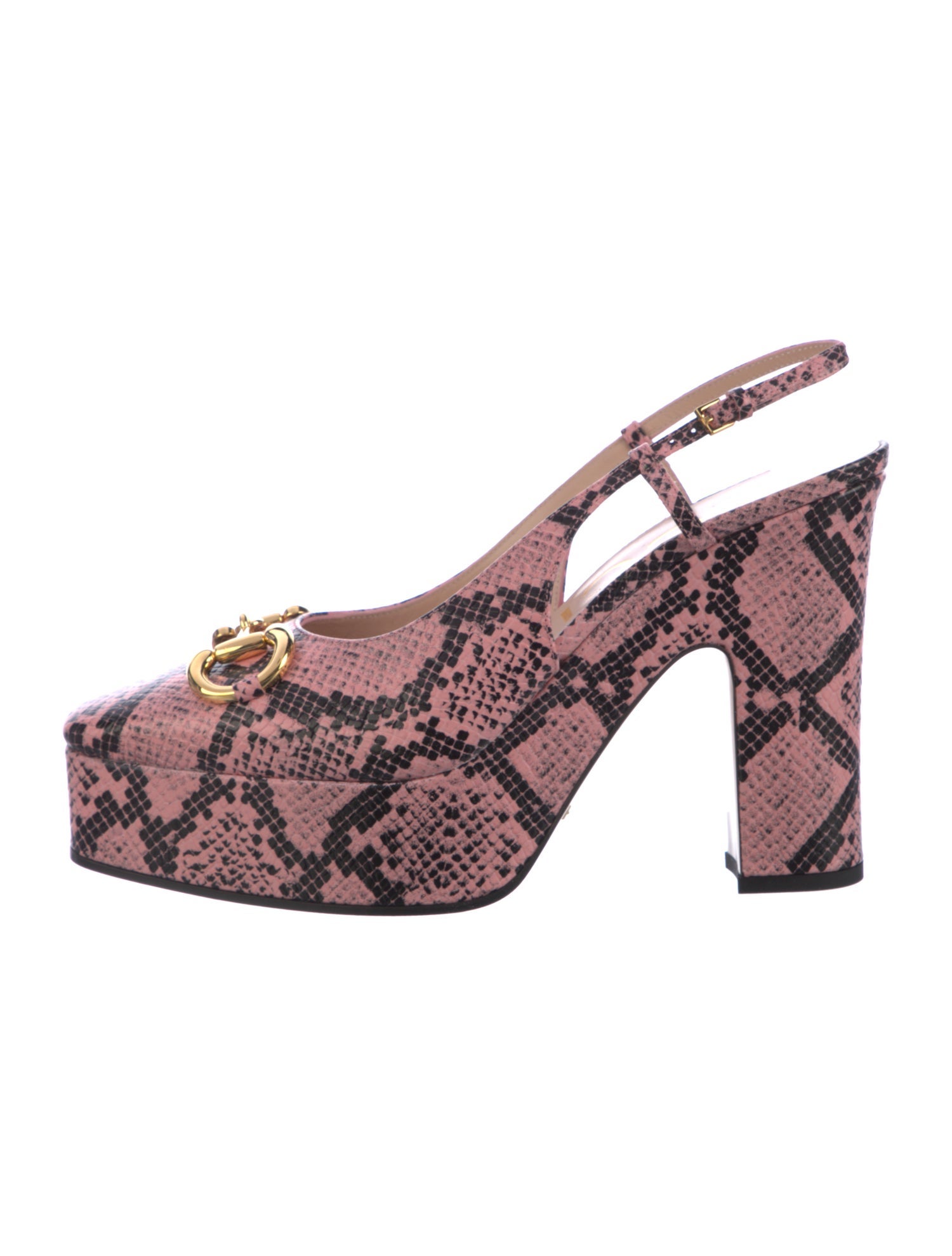 Gucci Leather Animal Print Slingback Pumps w/ Tags