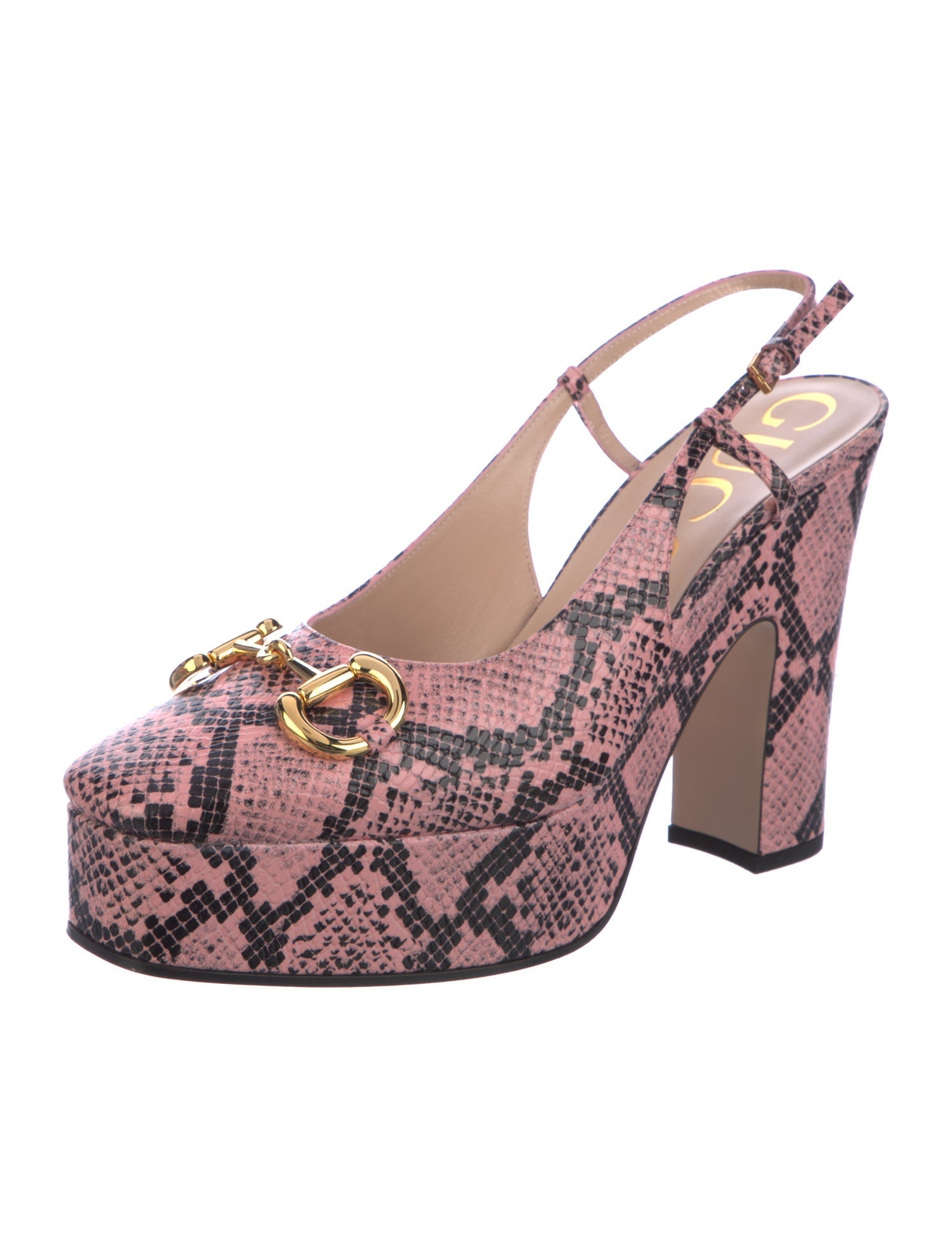 Gucci Leather Animal Print Slingback Pumps w/ Tags