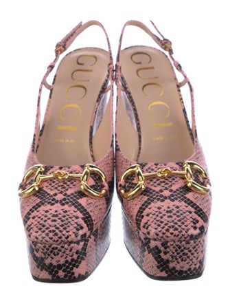 Gucci Leather Animal Print Slingback Pumps w/ Tags