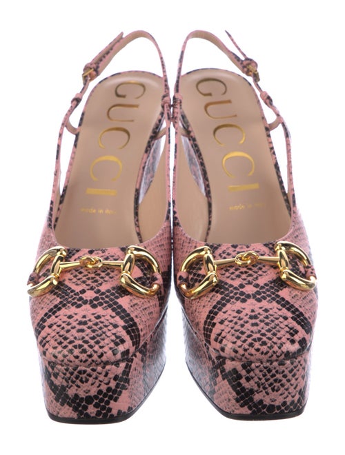 Gucci Leather Animal Print Slingback Pumps w/ Tags