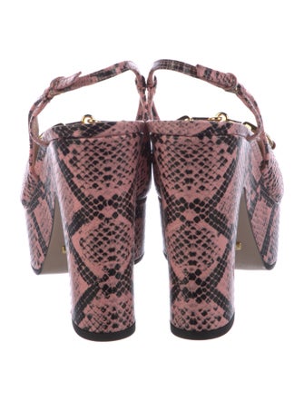 Gucci Leather Animal Print Slingback Pumps w/ Tags