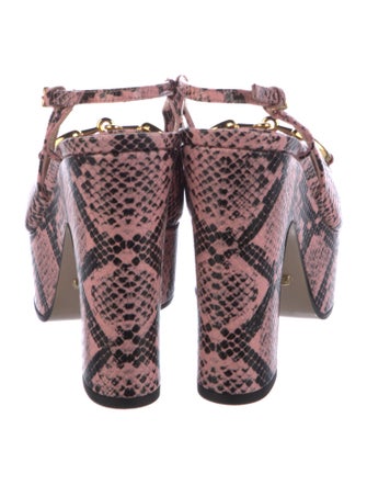 Gucci Leather Animal Print Slingback Pumps