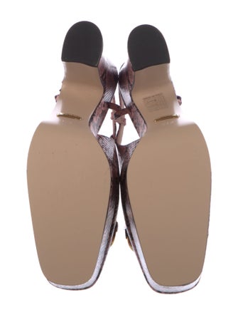 Gucci Leather Animal Print Slingback Pumps