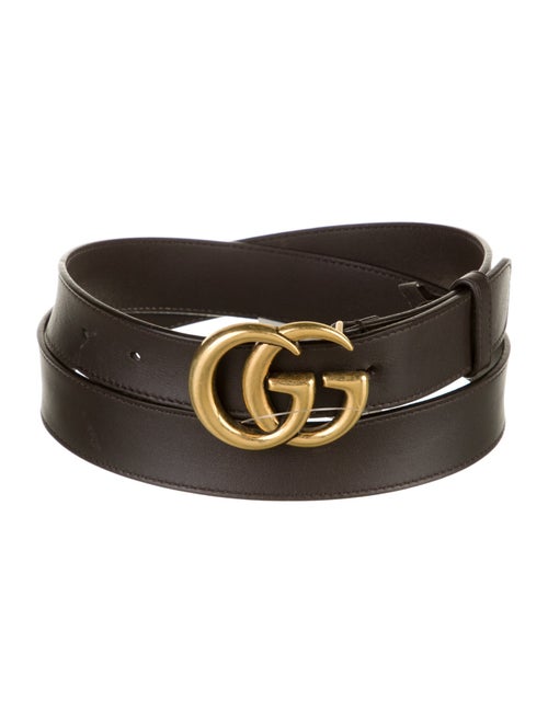 Gucci Double G Logo Leather Belt