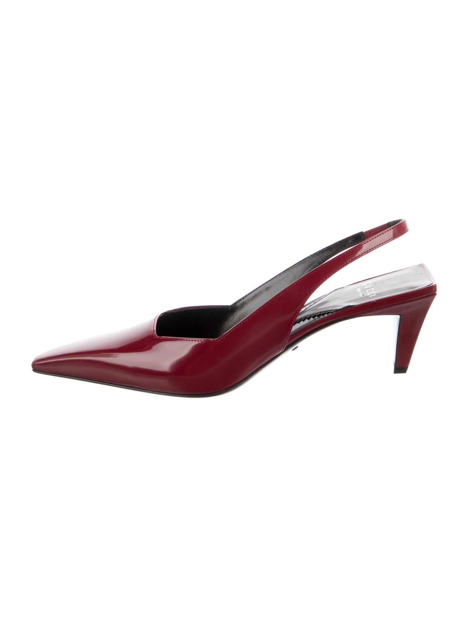 Gucci Interlocking G Logo Leather Slingback Pumps w/ Tags