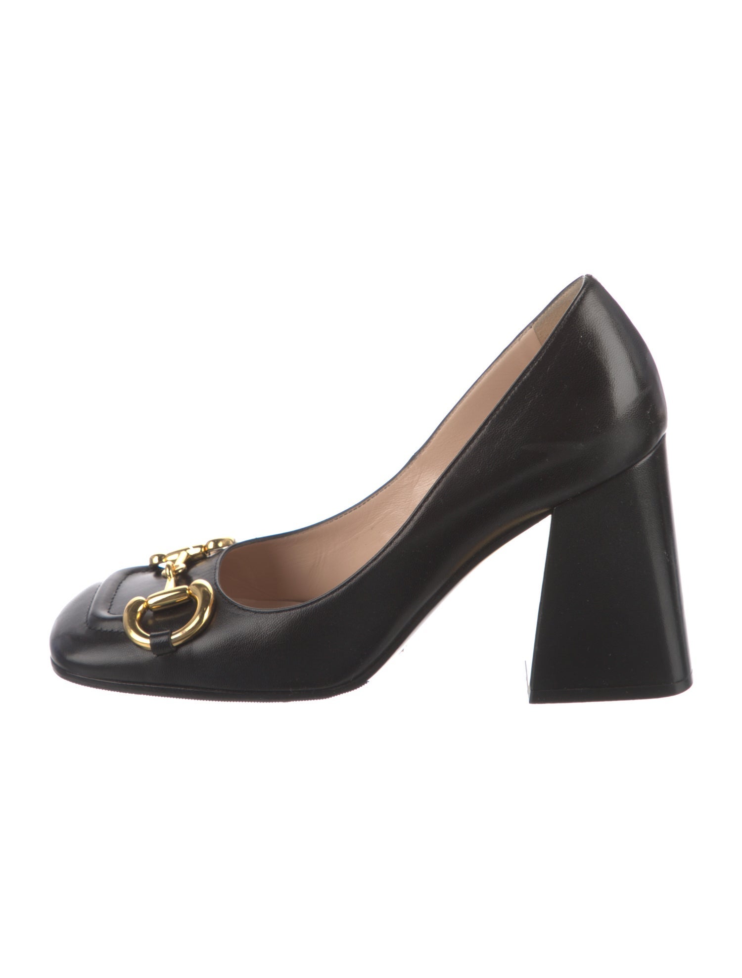 Gucci Horsebit Accent Leather Pumps