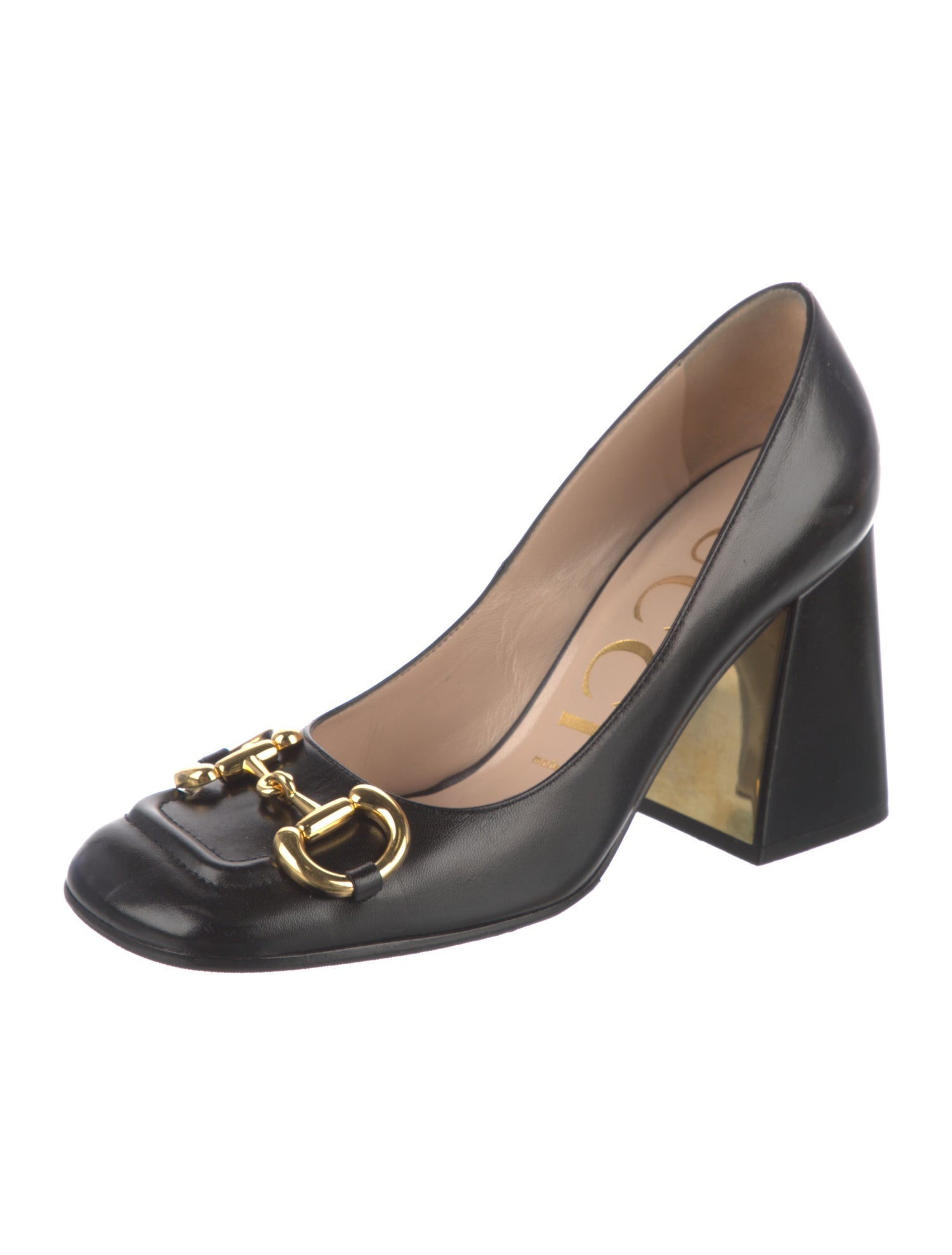 Gucci Horsebit Accent Leather Pumps