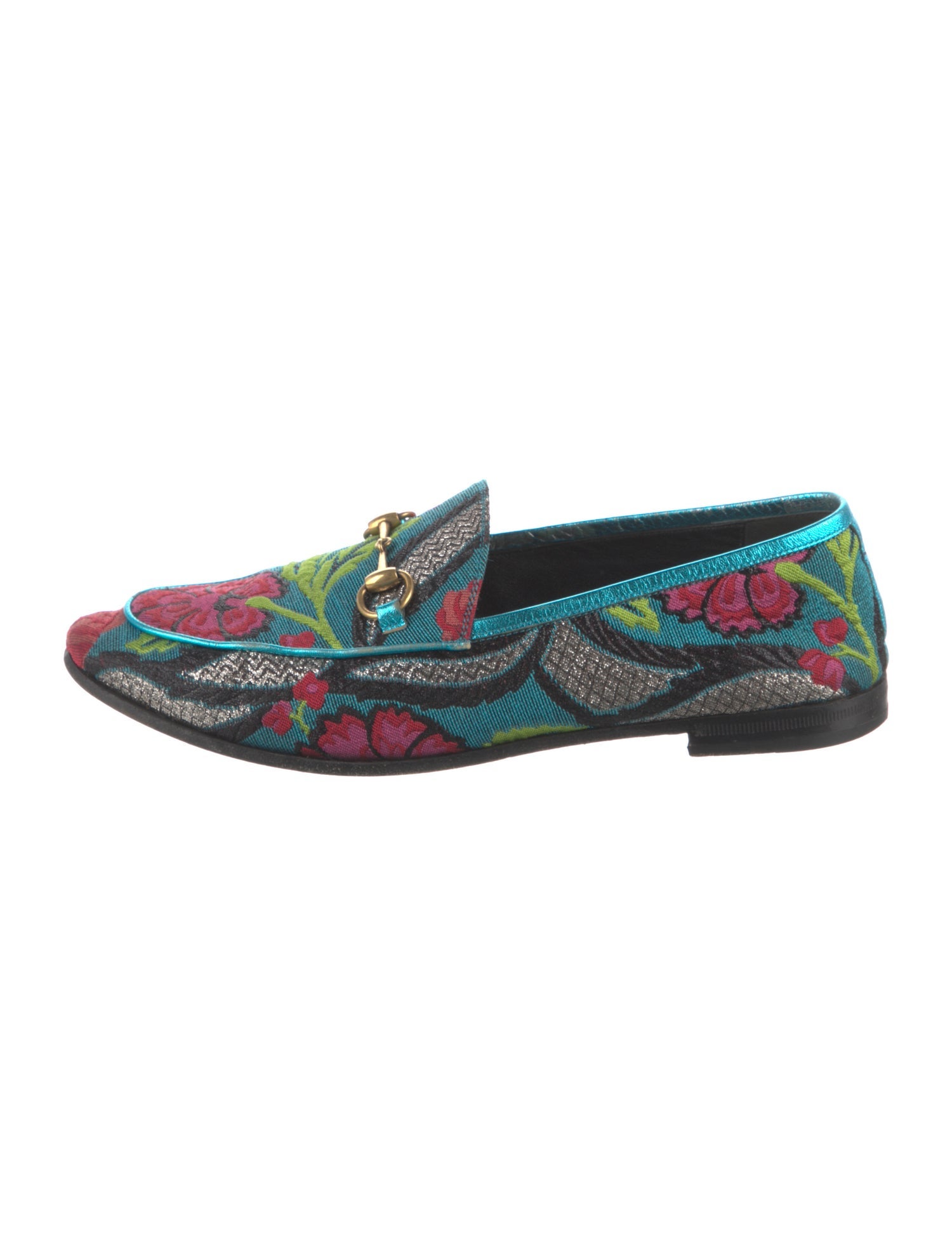 Gucci Horsebit Accent Jacquard Loafers