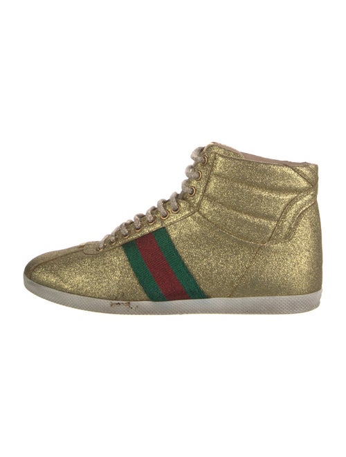 Gucci Web Accent Glitter Wedge Sneakers