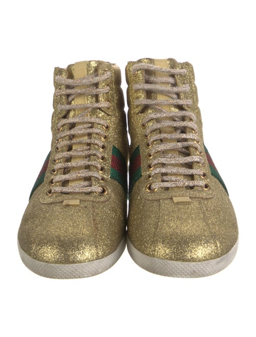 Gucci Web Accent Glitter Wedge Sneakers