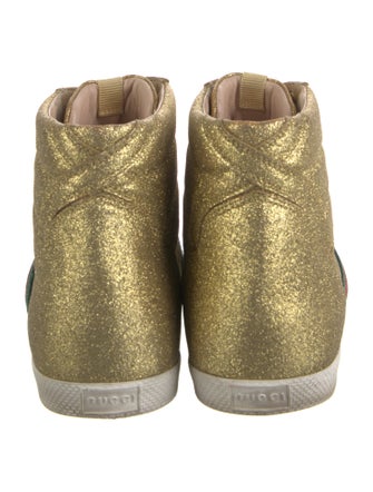Gucci Web Accent Glitter Wedge Sneakers