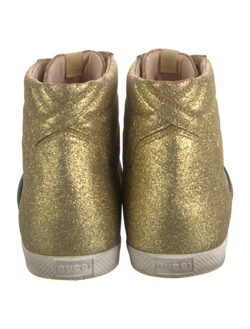 Gucci Web Accent Glitter Wedge Sneakers