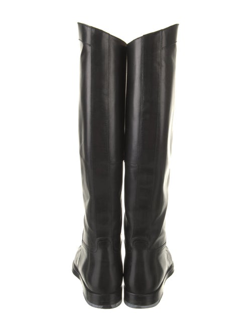 Gucci Web Accent Leather Riding Boots
