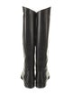 Gucci Web Accent Leather Riding Boots