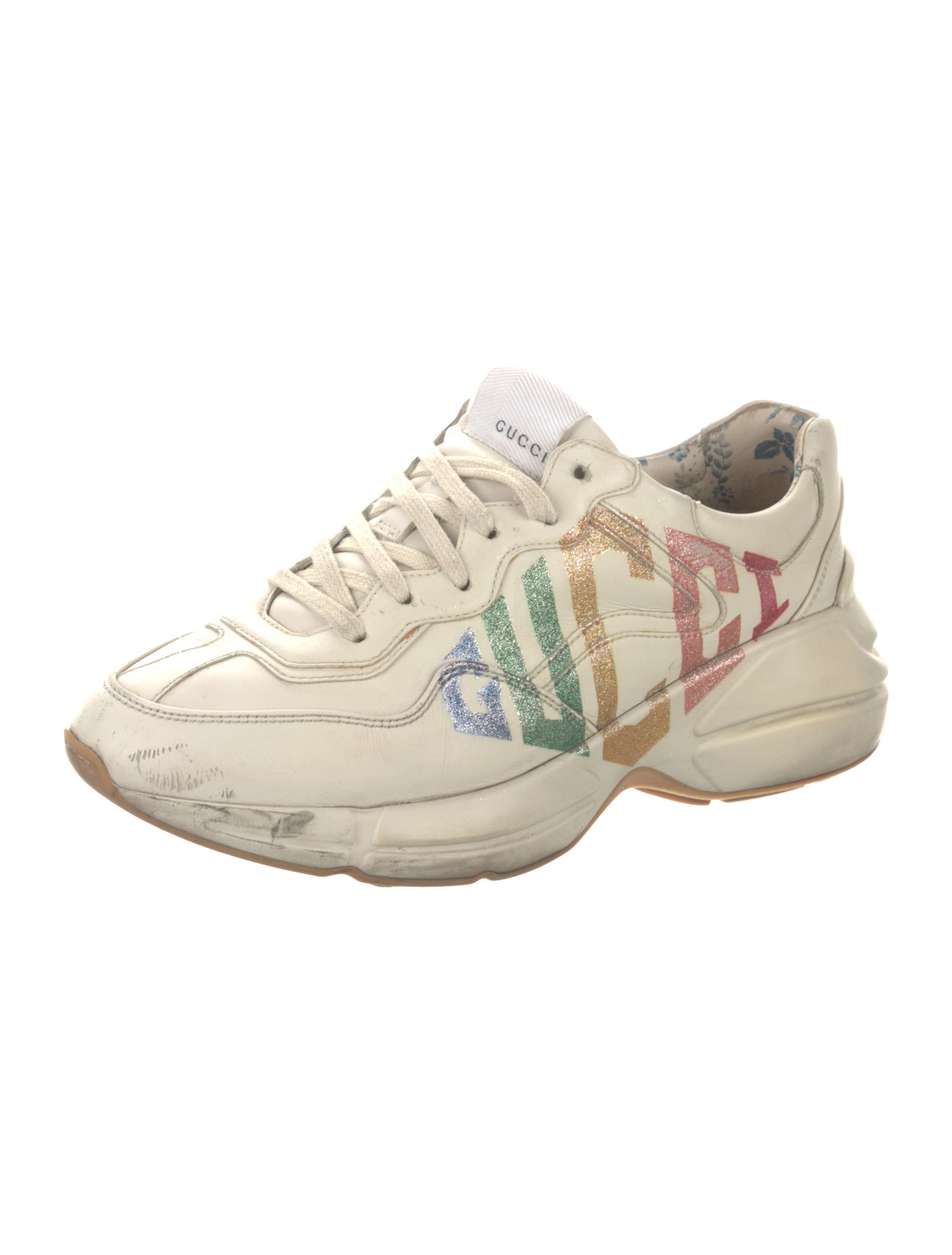 Gucci Leather Printed Sneakers