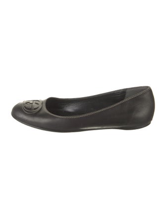 Gucci Interlocking G Logo Leather Ballet Flats