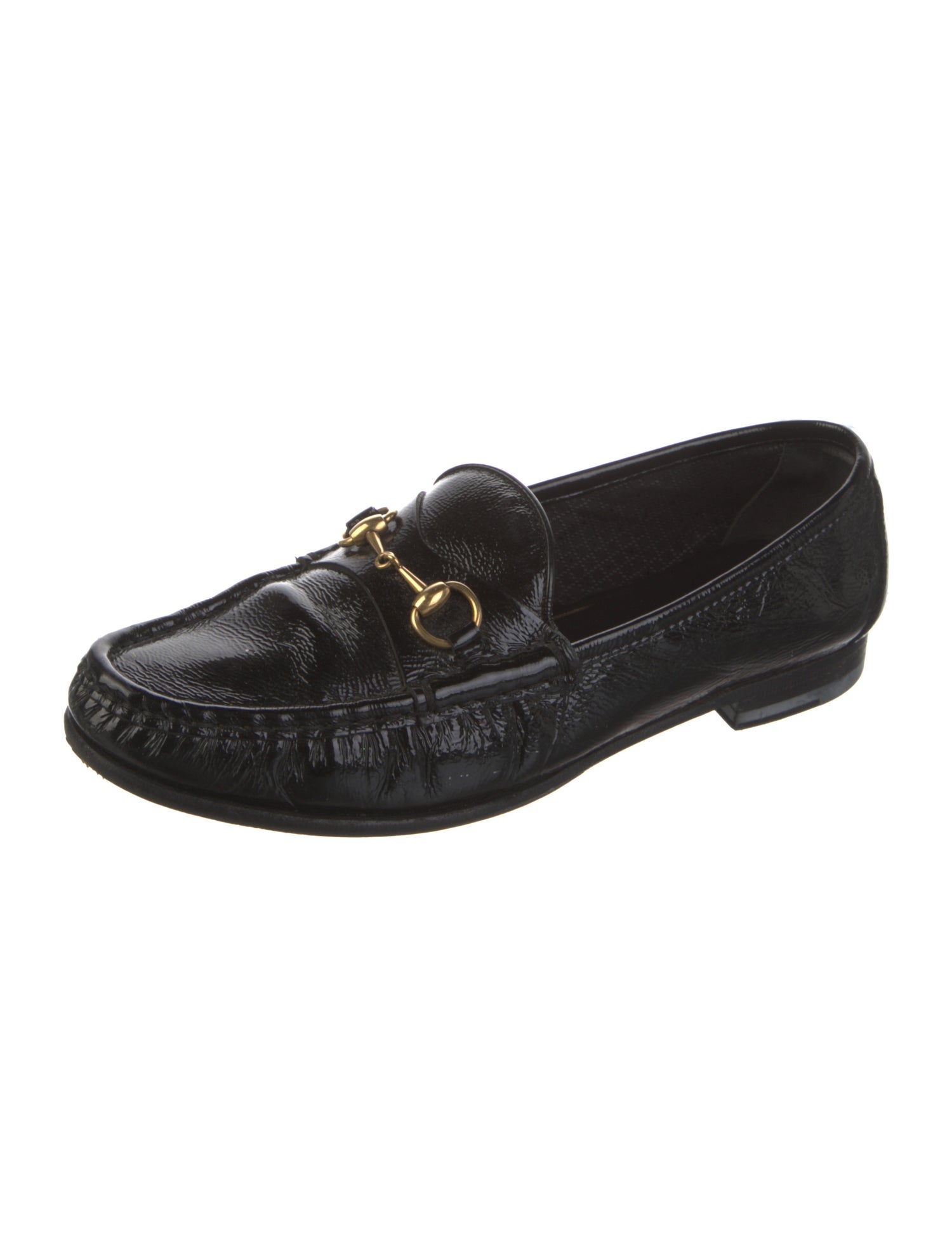 Gucci Horsebit Accent Patent Leather Loafers