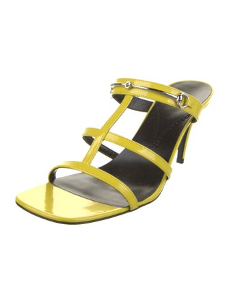 Gucci Horsebit Accent Patent Leather T-Strap Sandals