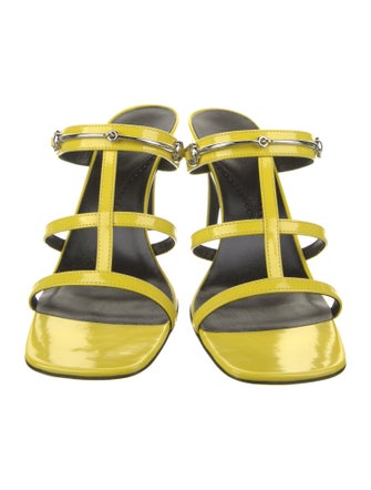 Gucci Horsebit Accent Patent Leather T-Strap Sandals