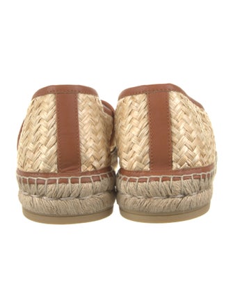 Gucci Raffia Leather Trim Embellishment Espadrilles
