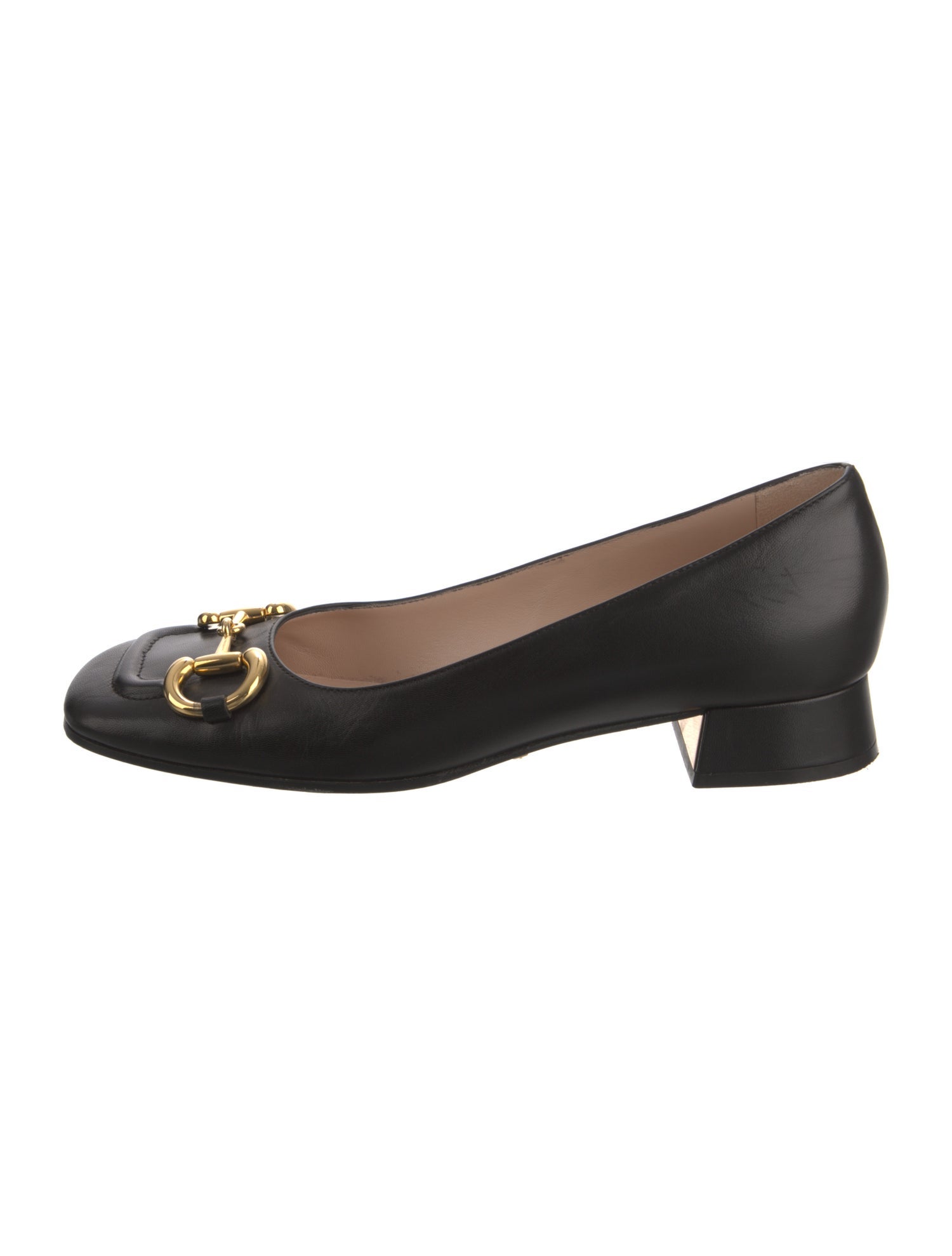 Gucci Horsebit Accent Leather Pumps