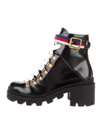 Gucci Leather Combat Boots