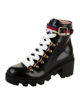 Gucci Leather Combat Boots