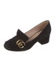 Gucci Double G Logo Suede Pumps